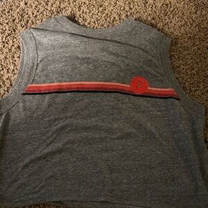 Spiritual Gangster Gray Tank Top with Red Stripe